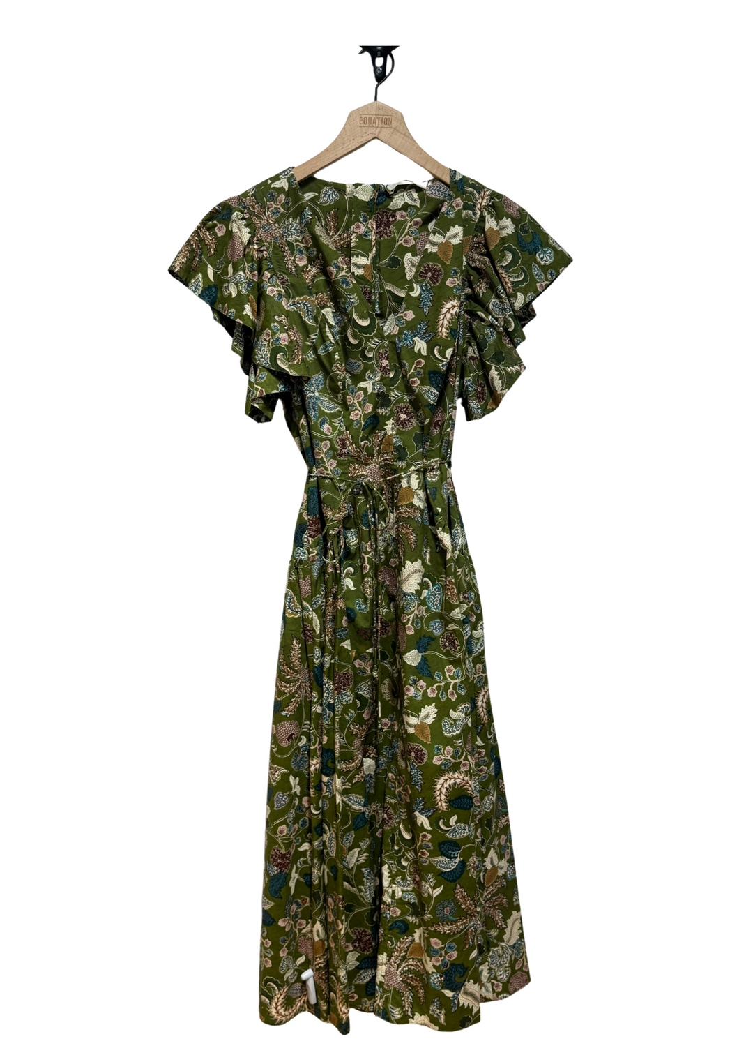 Ulla Johnson Darya Drop Waist Midi Dress Lichen