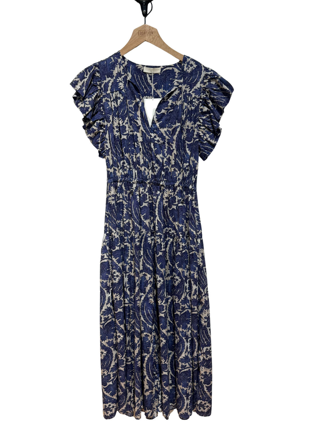 Ulla Johnson Kairi Flutter Sleeve Midi Dress Ocean