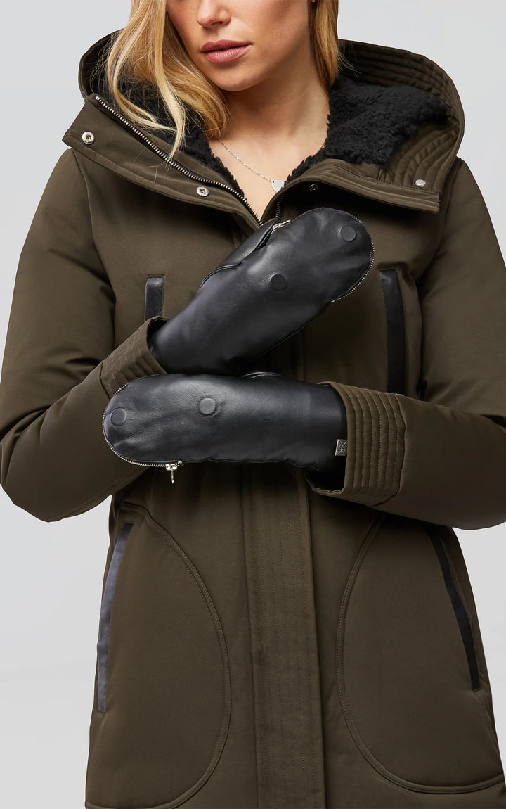 Soia & Kyo Betrice Faux Fur Lined Gloves -Black