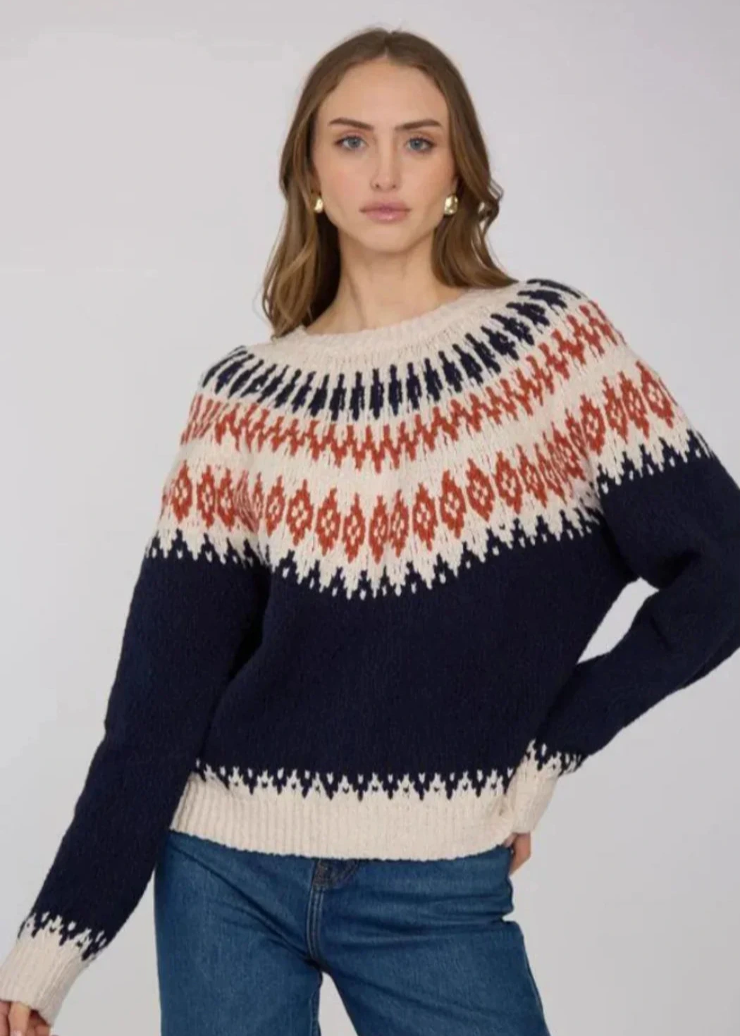 Autumn Cashmere Chunky Fair Isle Crew