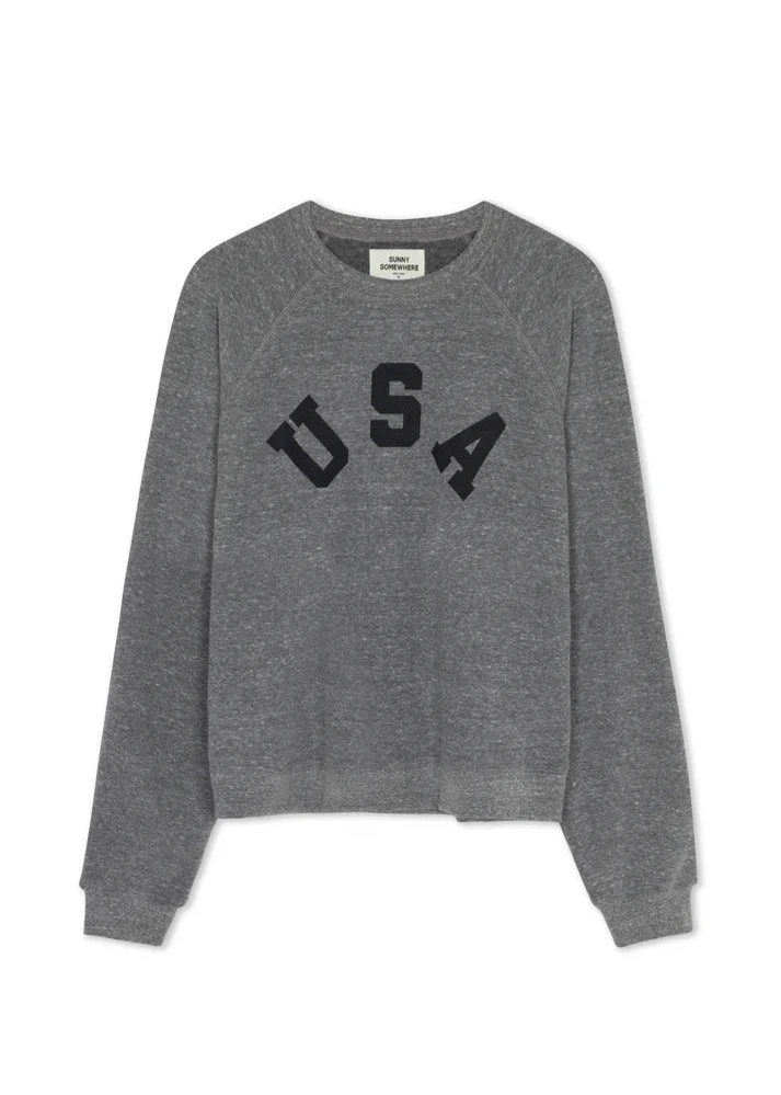 Sunny Somewhere Raglan Crew USA