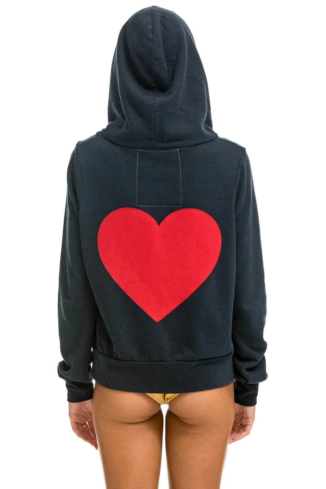 Aviator Nation HEART STITCH ZIP HOODIE - CHARCOAL – EQUATION