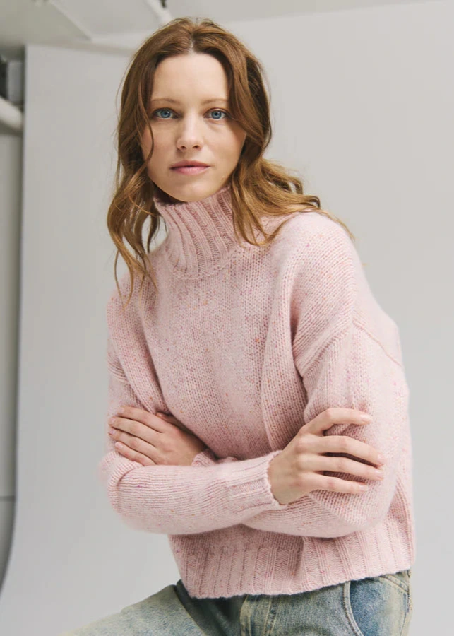 Autumn Cashmere Boxy Chunky Mock Sweater
