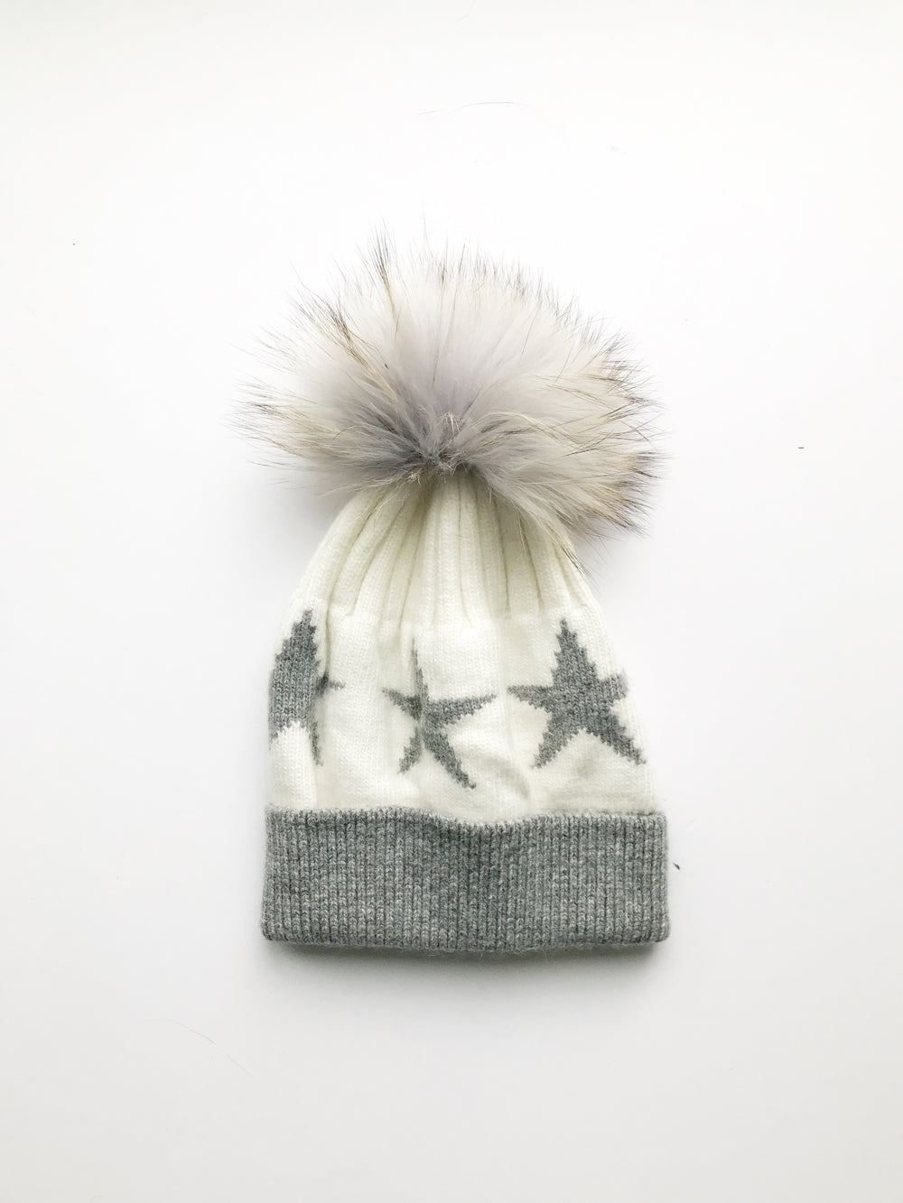 Equation Starry Hat in White with heather gray stars / EQUATION Boutique