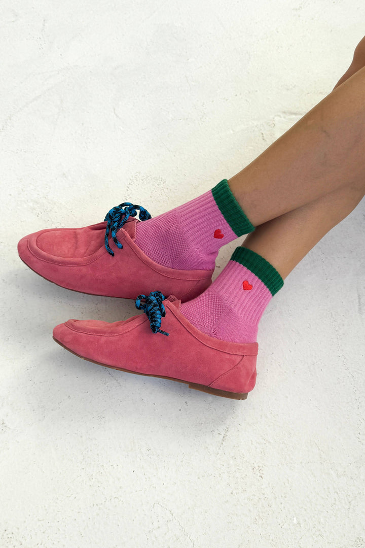 Le Bon Shoppe - Embroidered Color Block Girlfriend Socks
