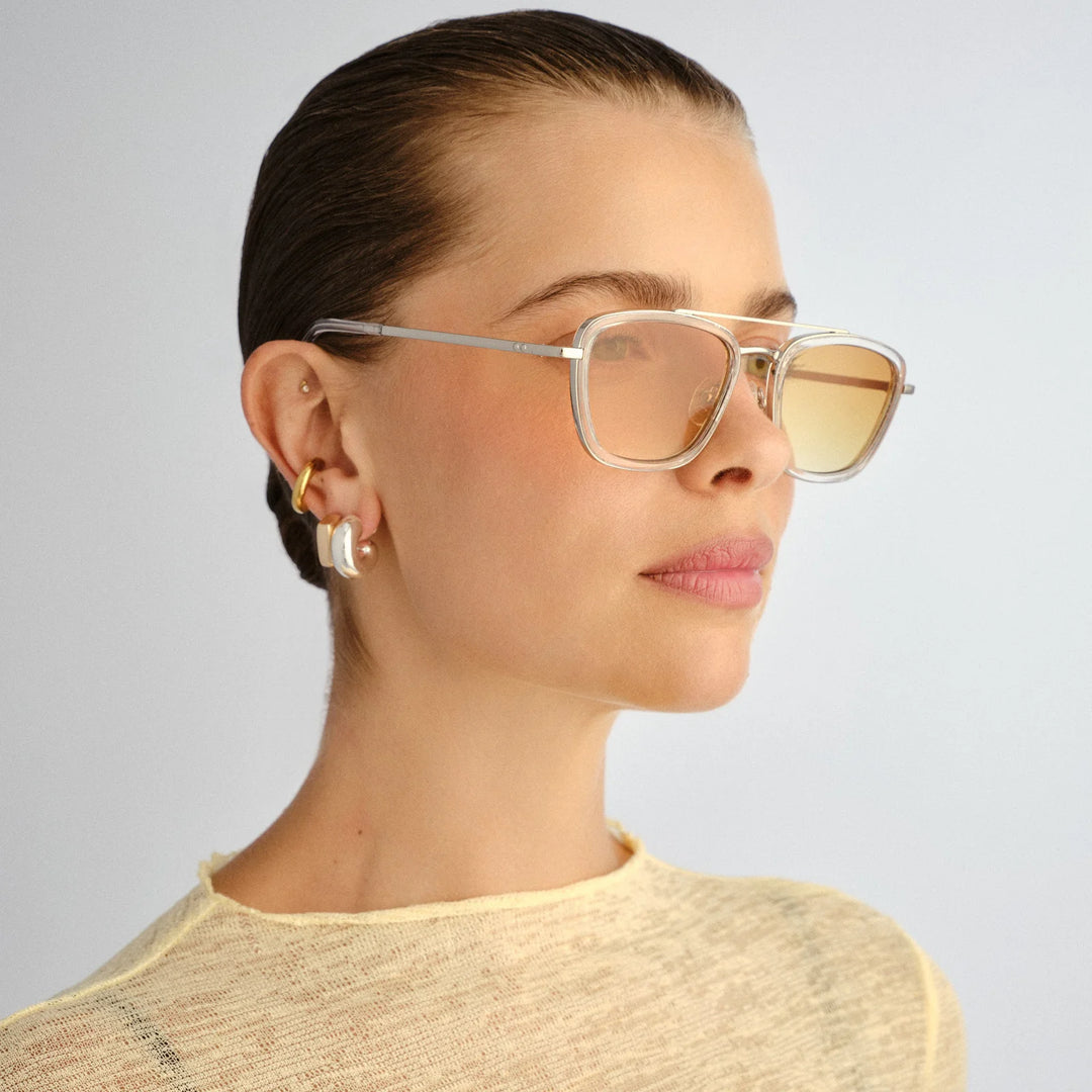 Le Specs Diametric - Silver Crystal Clear