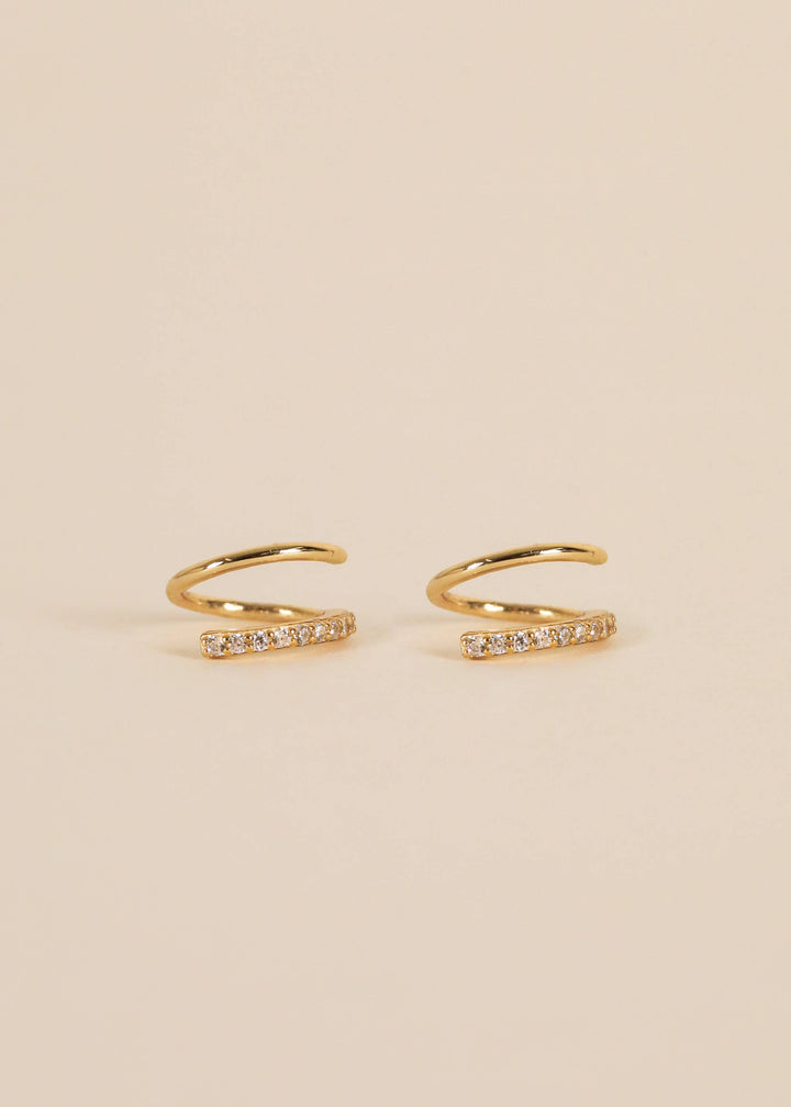 JaxKelly - Pave Spiral - Gold Earrings