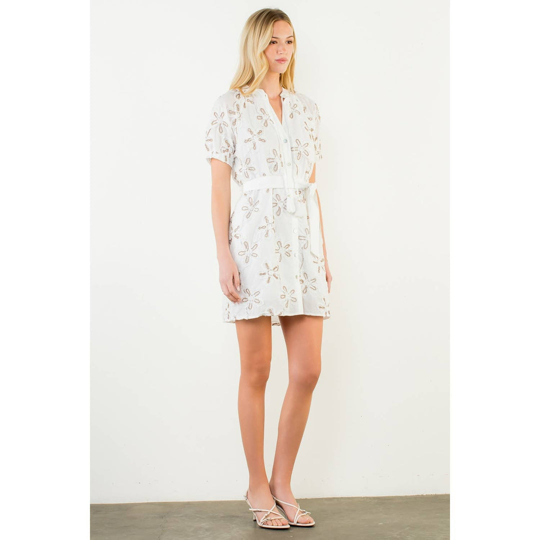 THML - Embroidered Belted Dress