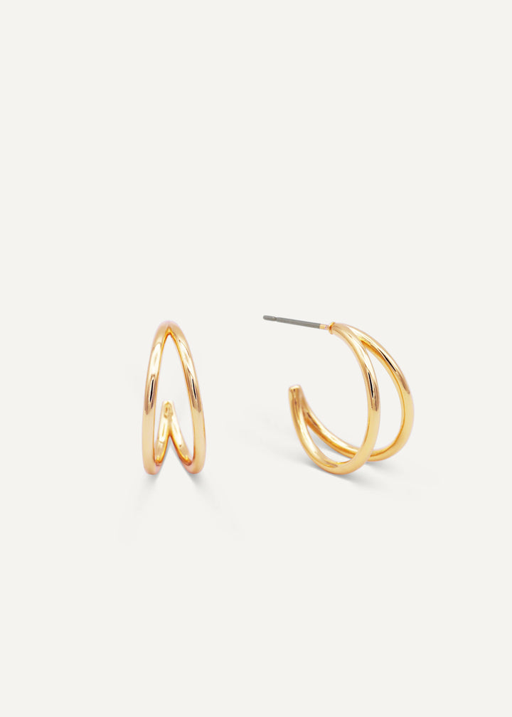 JaxKelly - Illusion Double Hoop - Gold Earrings