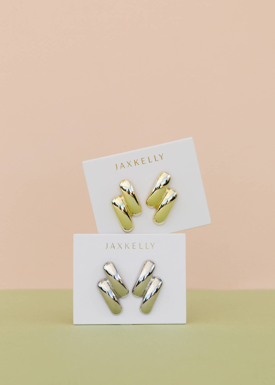 JaxKelly - Gold Double Bold Bar Earring