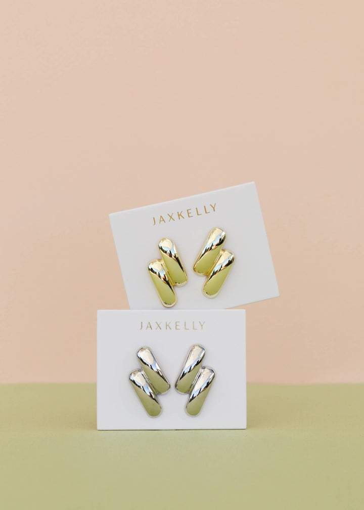 JaxKelly - Gold Double Bold Bar Earring