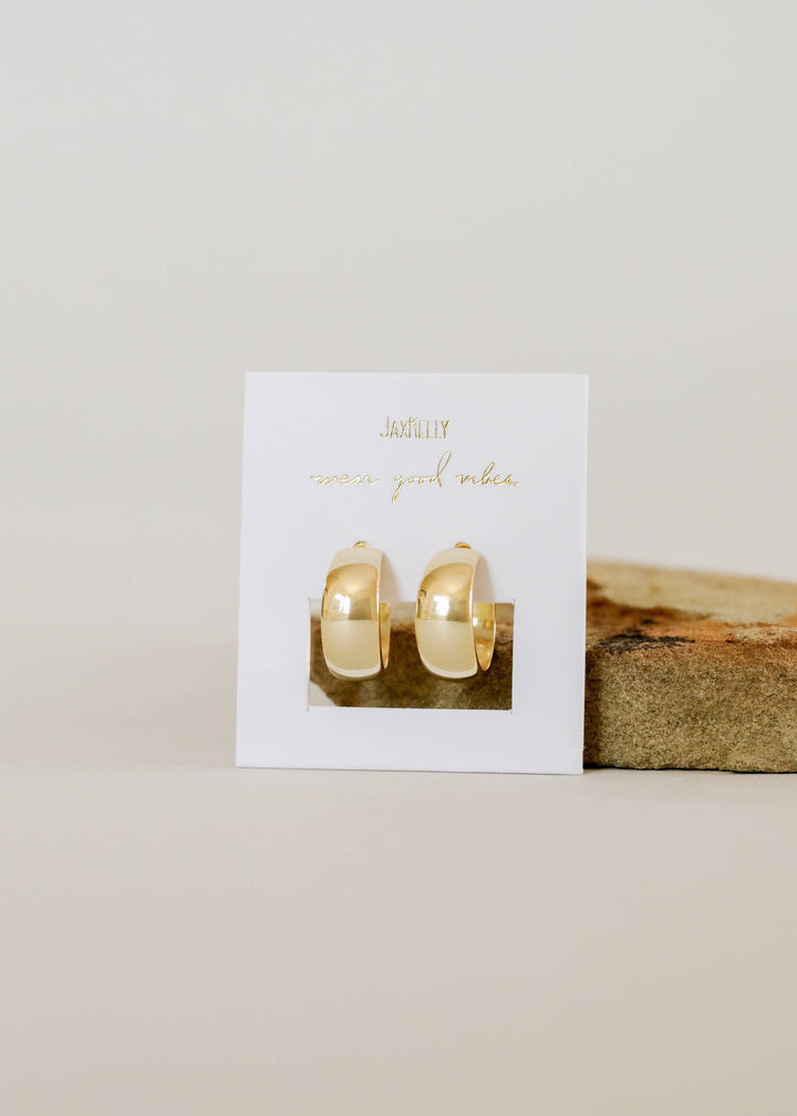 JaxKelly - Gold Hoop - Wide - Gold Earrings