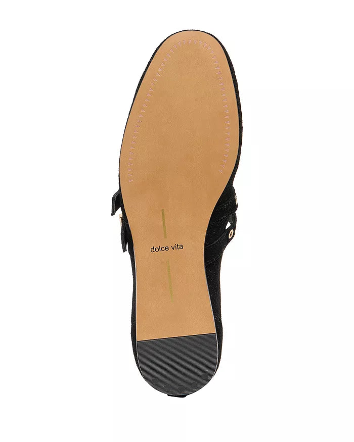 Dolce Vita Baylee Ballet Flats Onyx Perforated Suede