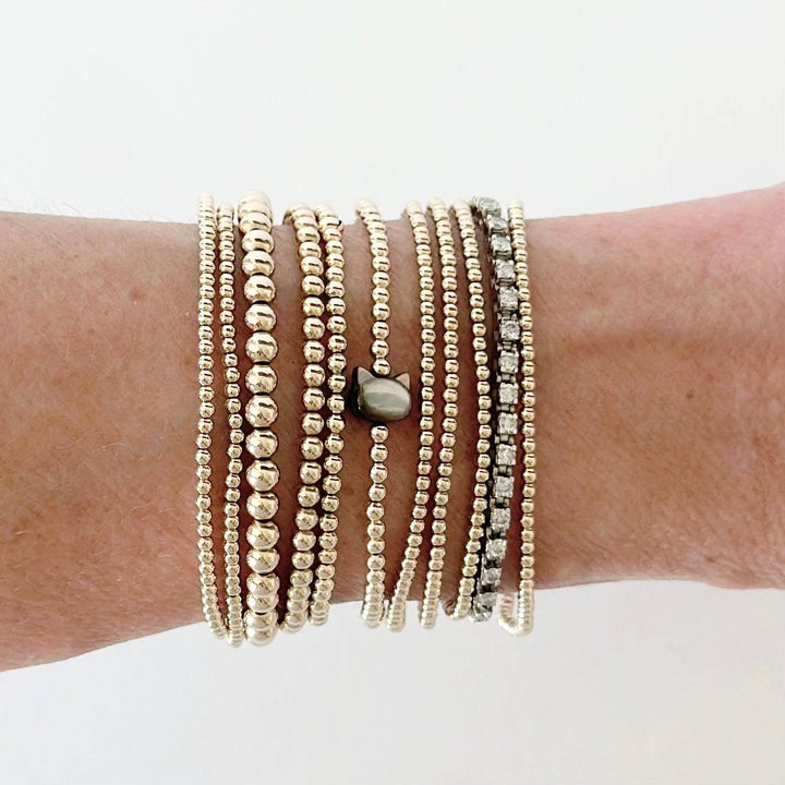 Jeny Baker Designs - Black Cat Gold Bead Bracelet