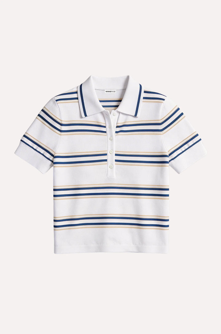 Minnie Rose Striped Polo with Tipping