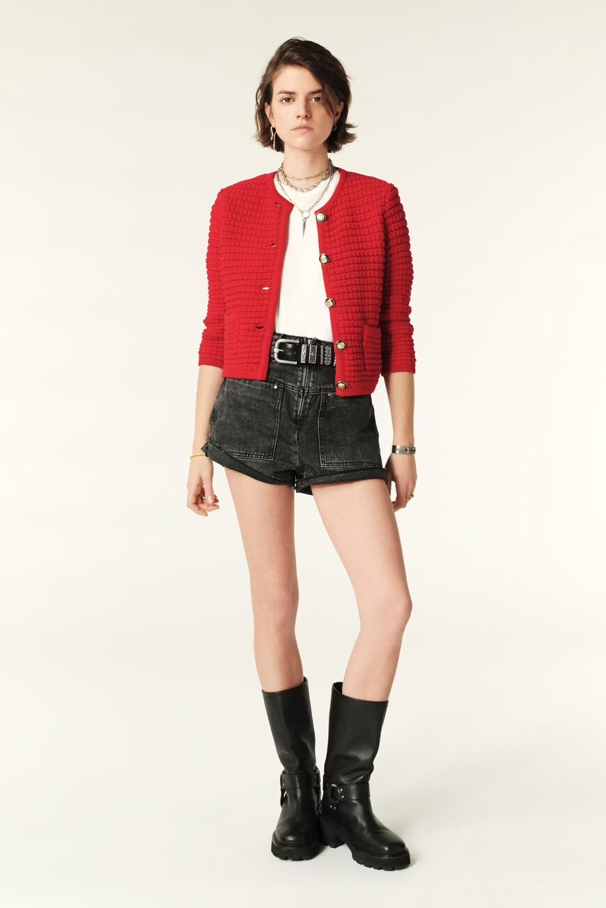Ba&sh Gaspard Cardigan -Rouge