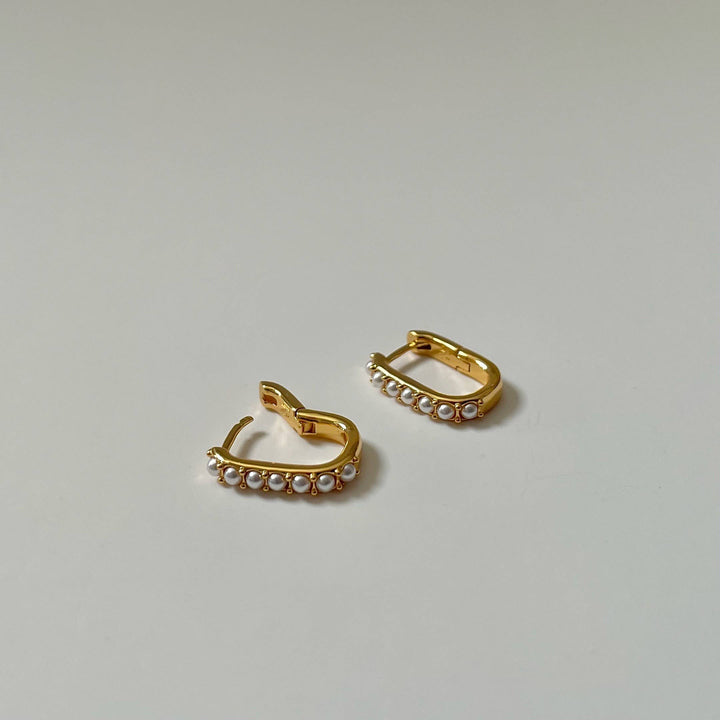 Namaste Jewelry - Rectangle Pearl Earrings