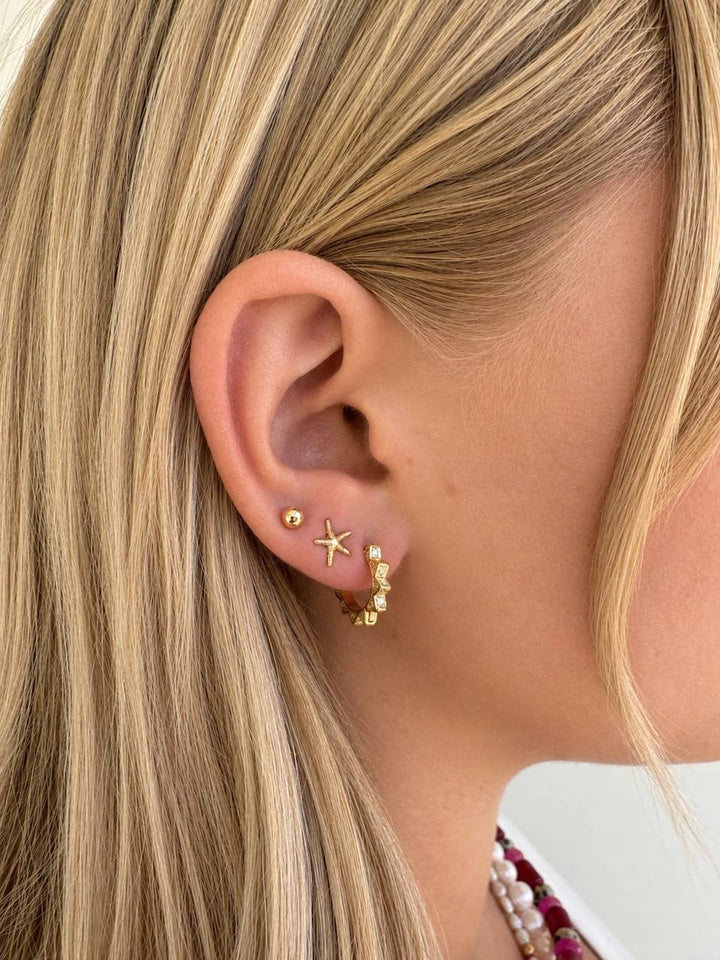 Jessica Matrasko Jewelry - Mekanna Sunburst CZ Huggies