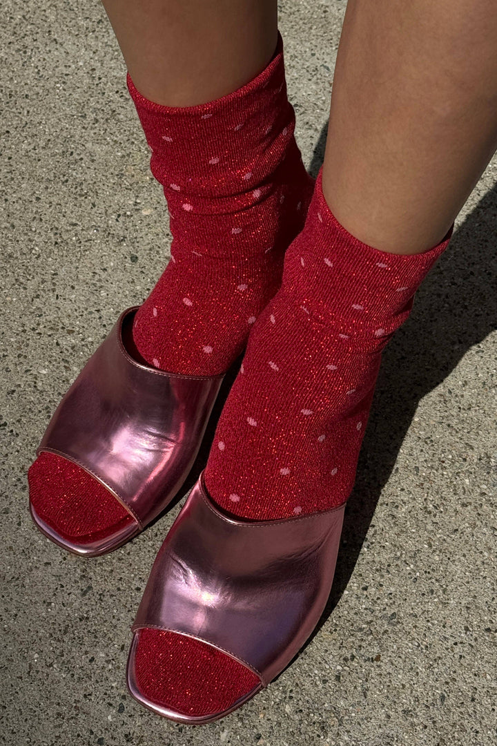 Le Bon Shoppe - Lurex Patterned Sneaker Socks