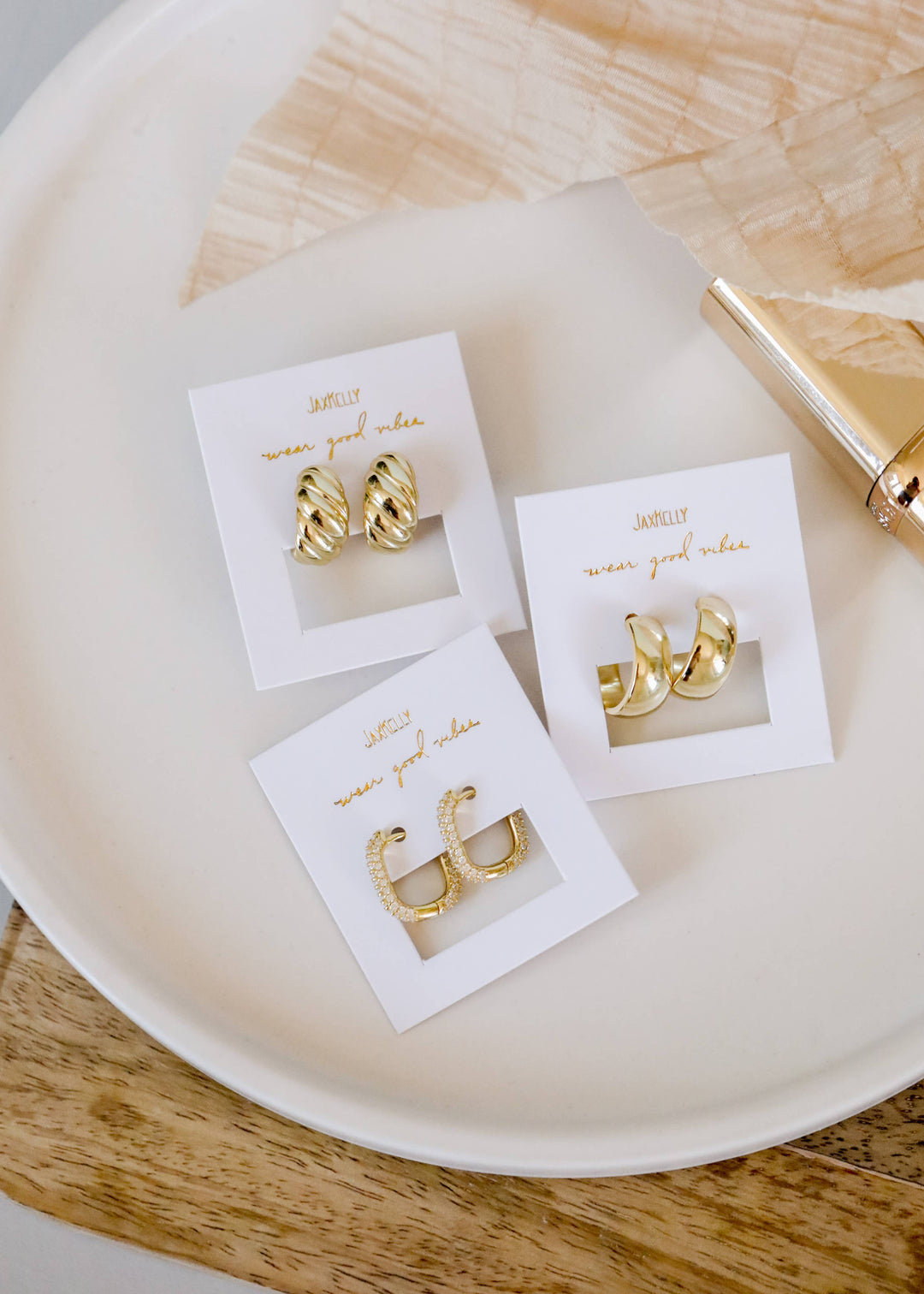 JaxKelly - Gold Hoop - Wide - Gold Earrings