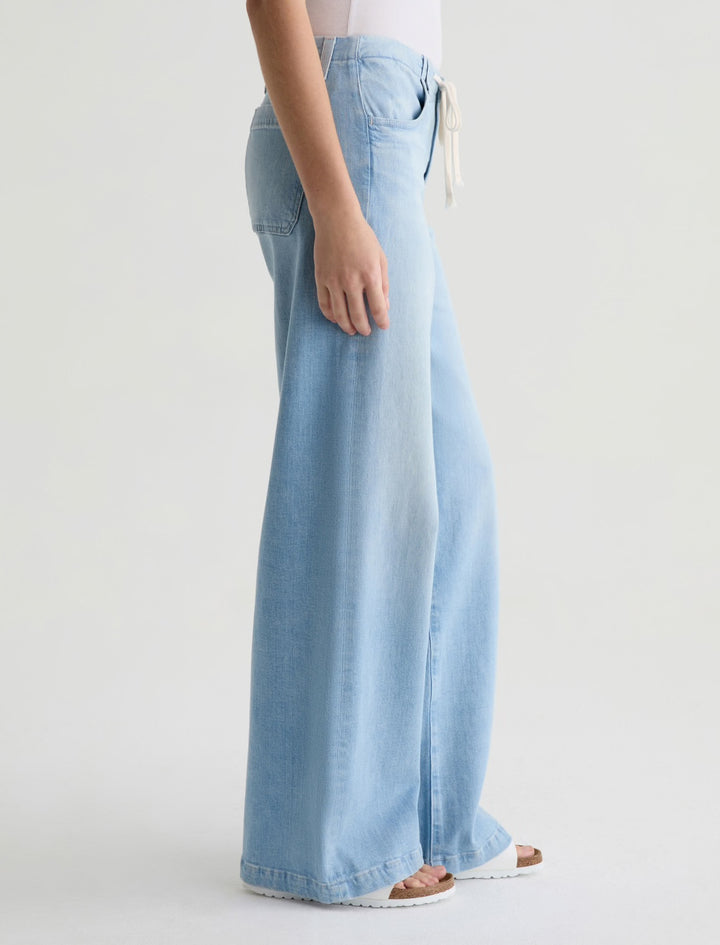 AG Stella Mid Rise wide Leg Palazzo Cinched Jeans