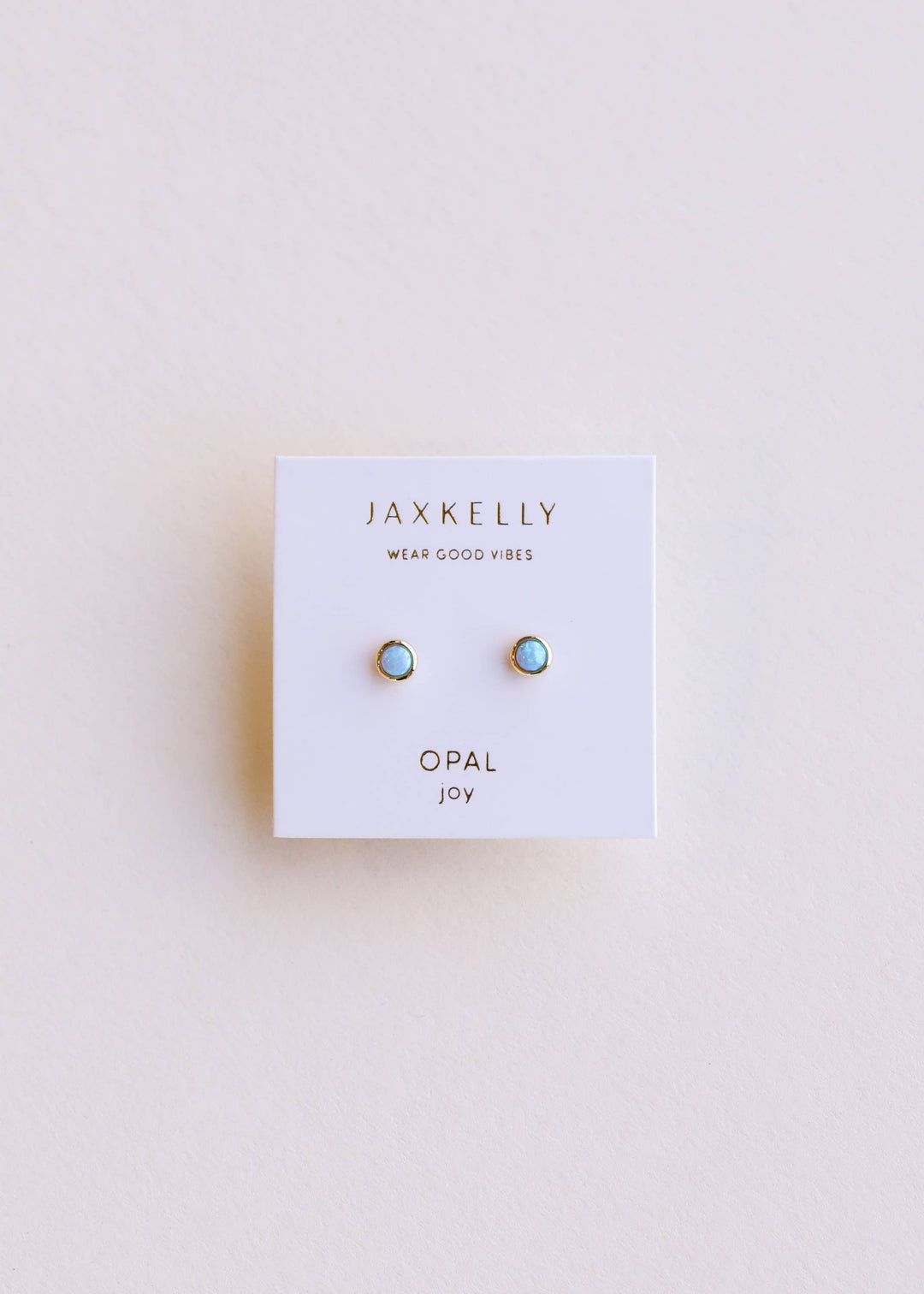 JaxKelly - Simple Stud - Fire Opal- Gold Earrings