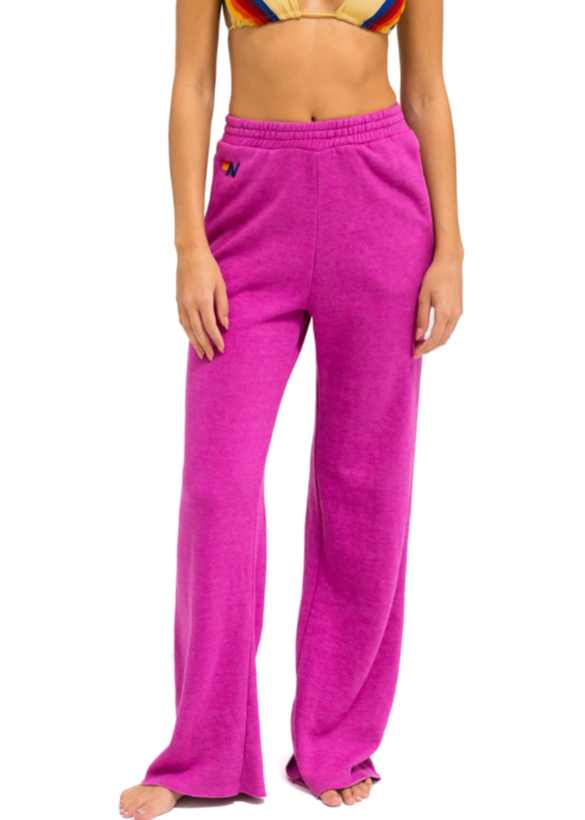 Aviator Nation Wide Leg Womens Pocket Sweatpant Magenta