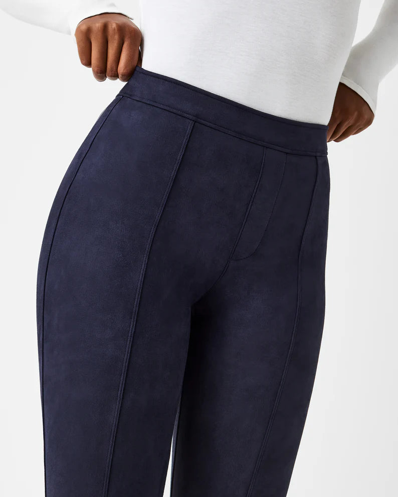 Spanx Faux Suede Flare Pants - Navy
