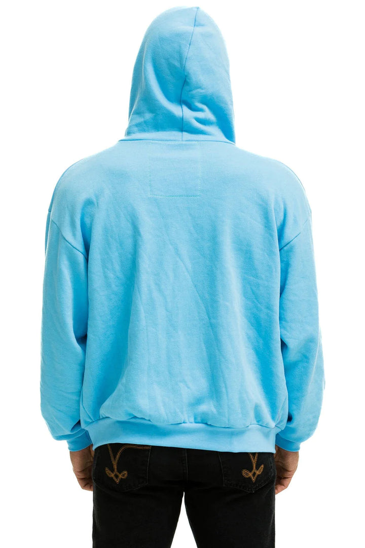 Aviator Nation 5 Stripe Relaxed Zip Hoodie - Sky 2
