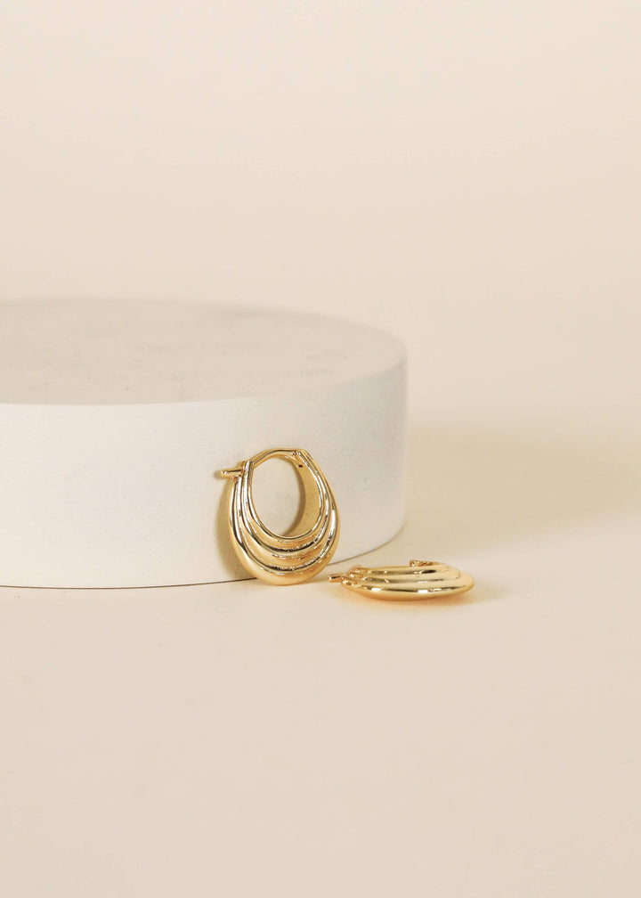 JaxKelly - Gold Hoop - Triple Arch - Earrings