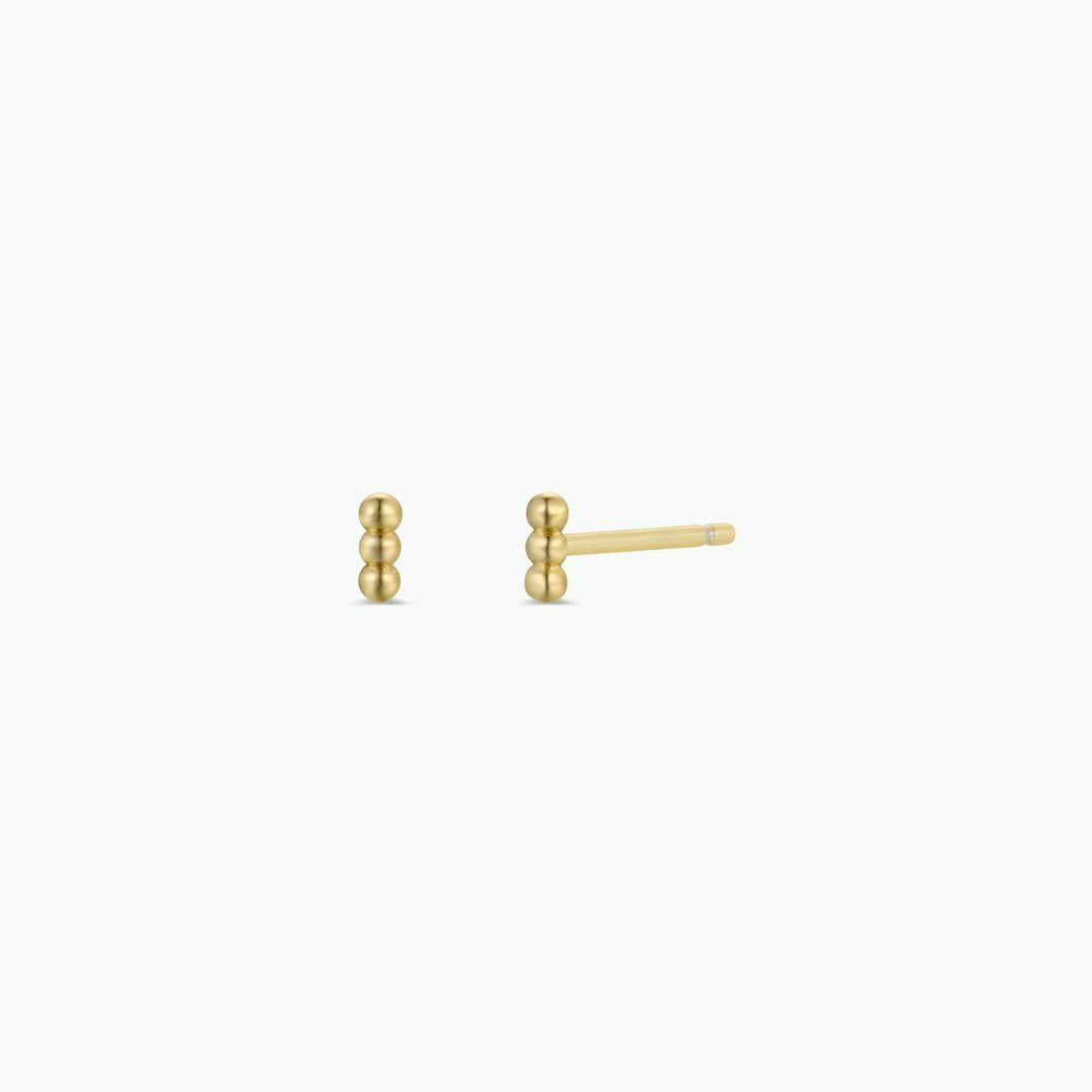 JaxKelly - Petite 3 Ball Stud - Gold Earrings