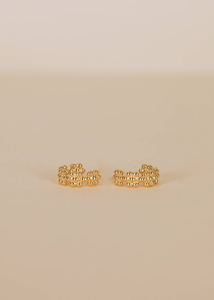 JaxKelly - Petite Flower Hoop Earrings - 18k Gold Plated