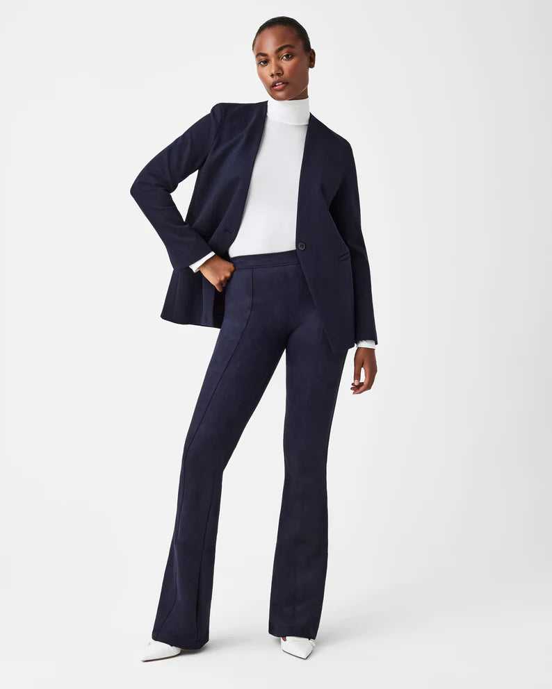 Spanx Faux Suede Flare Pants - Navy – EQUATION