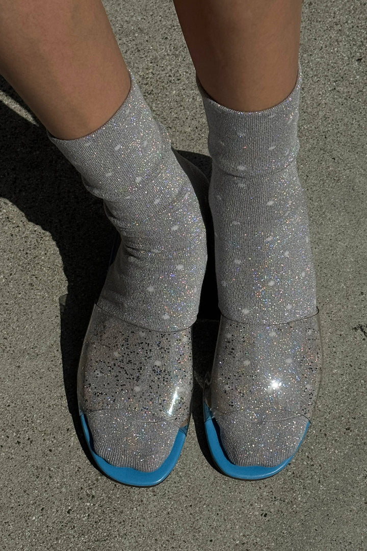 Le Bon Shoppe - Lurex Patterned Sneaker Socks