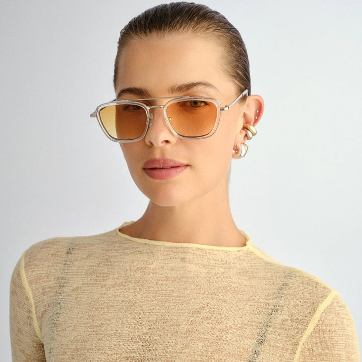 Le Specs Diametric - Silver Crystal Clear
