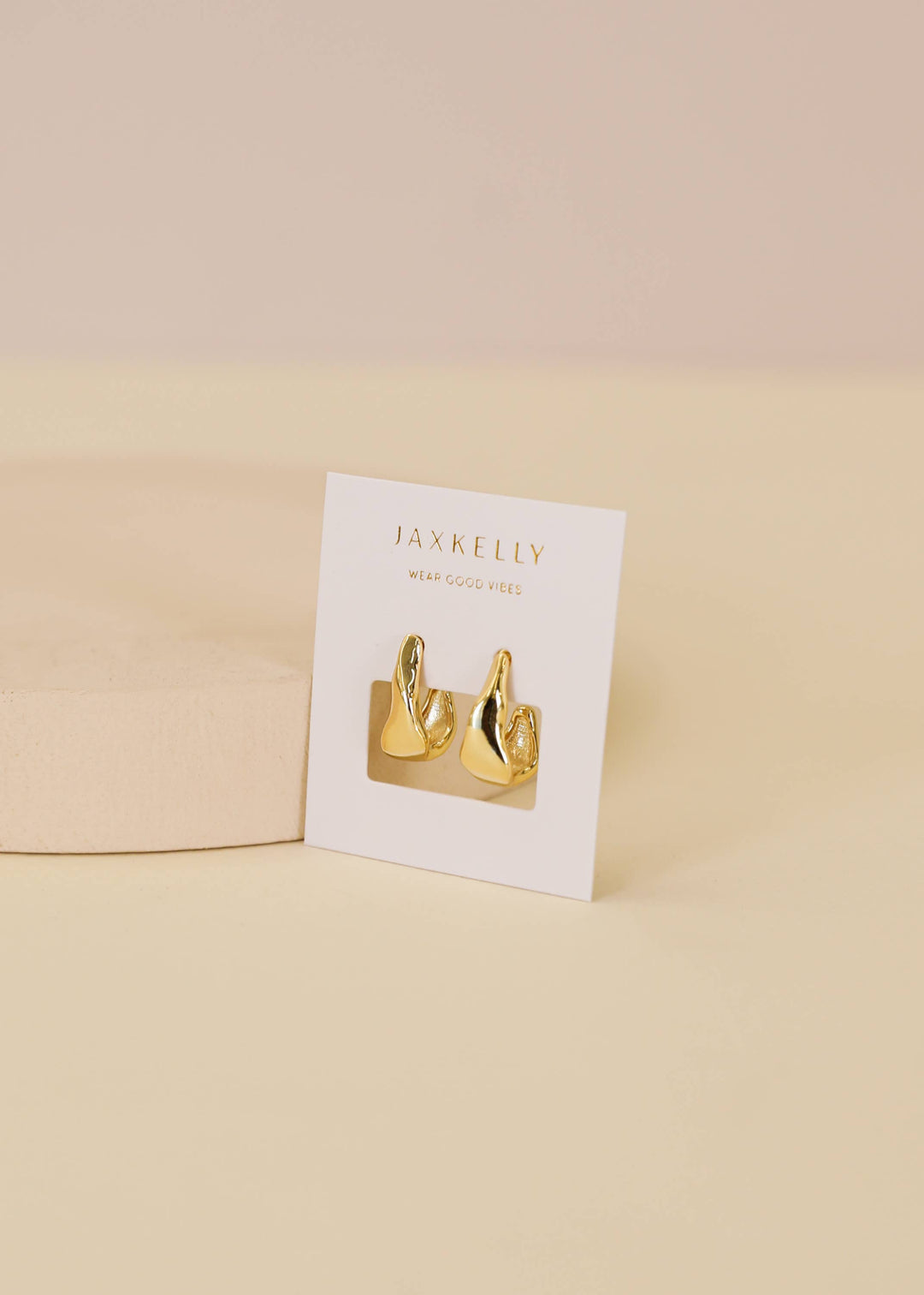 JaxKelly - Small Ripple Gold Hoop Earrings