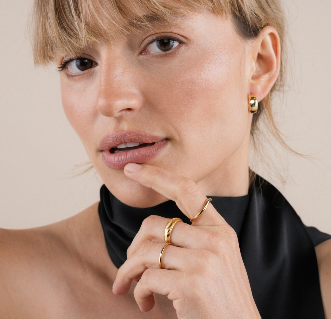 JaxKelly - Gold Hoop - Wide - Gold Earrings