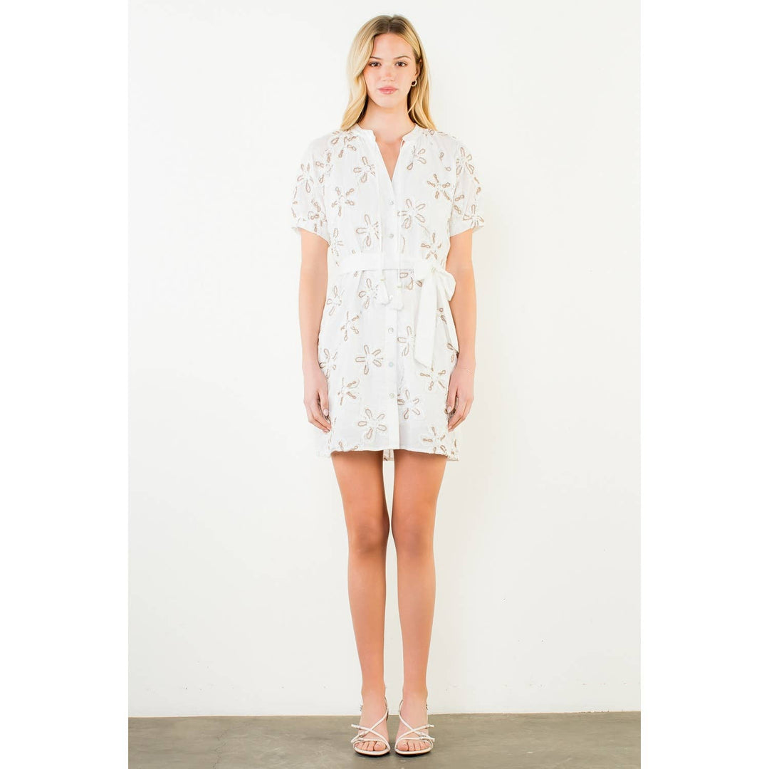 THML - Embroidered Belted Dress