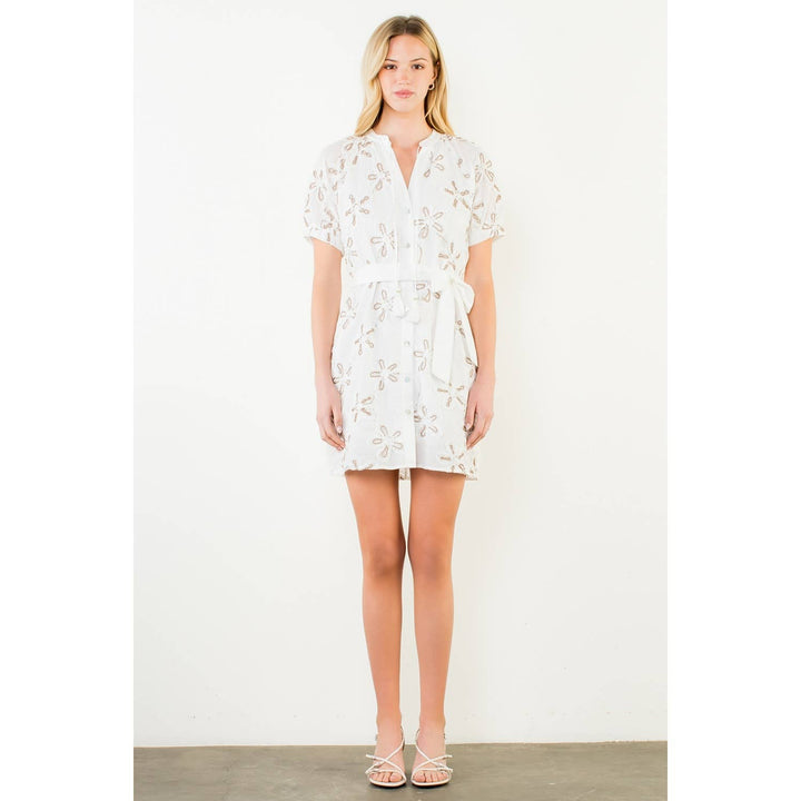 THML - Embroidered Belted Dress