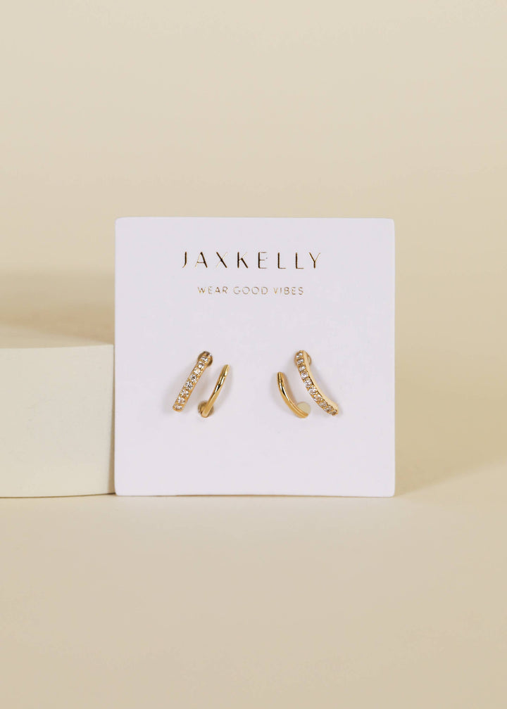 JaxKelly - Pave Spiral - Gold Earrings