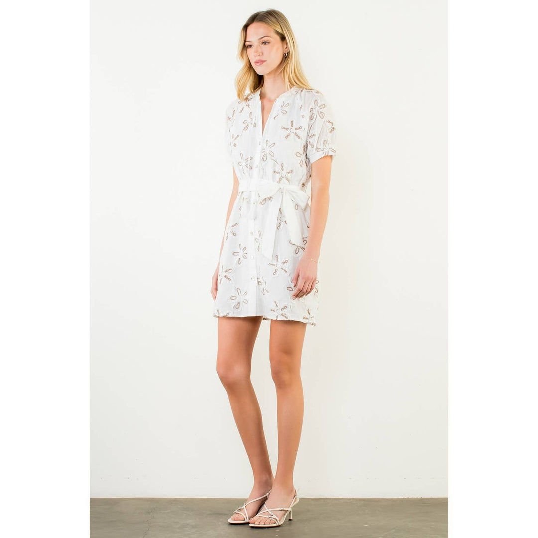 THML - Embroidered Belted Dress