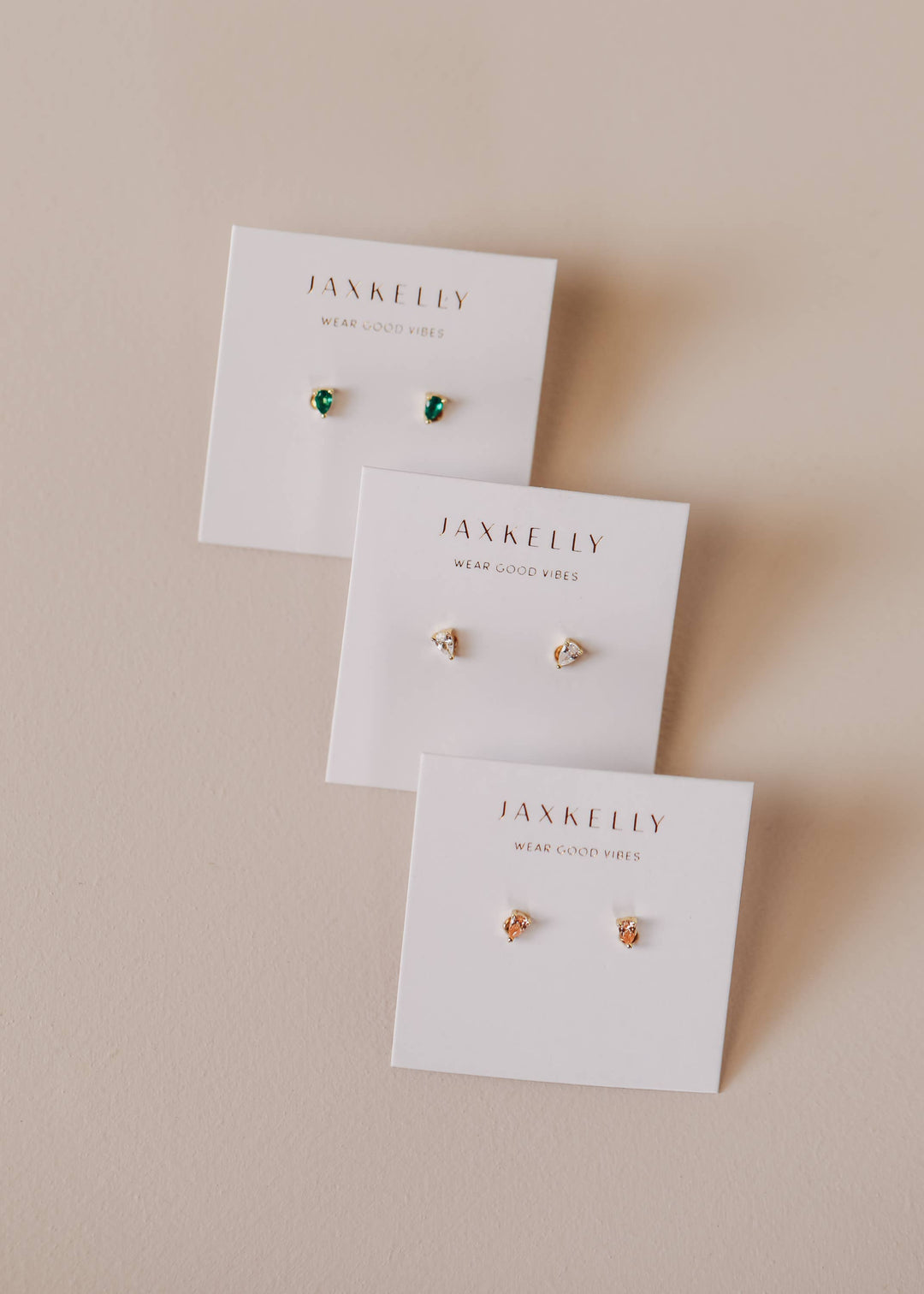 JaxKelly - Teardrop - Emerald CZ - Earrings