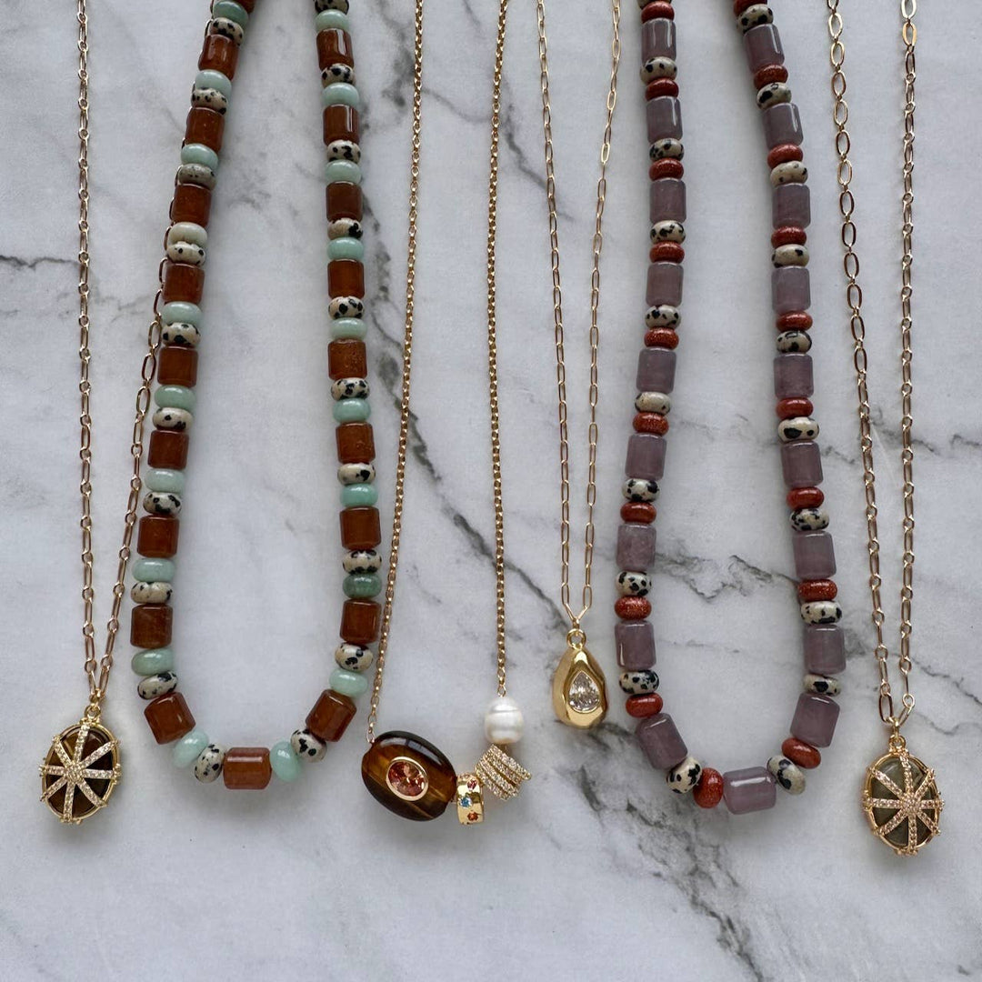 Jessica Matrasko Jewelry - Alaia Starburst and Gemstone Pendant Necklace