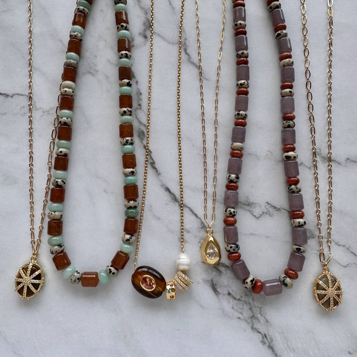 Jessica Matrasko Jewelry - Alaia Starburst and Gemstone Pendant Necklace