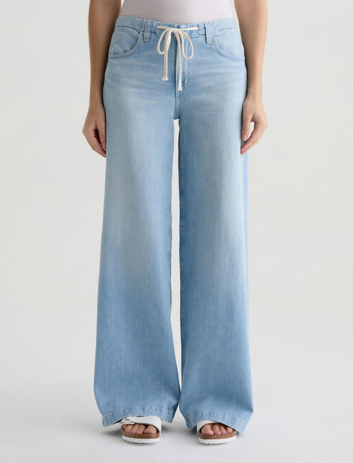 AG Stella Mid Rise wide Leg Palazzo Cinched Jeans