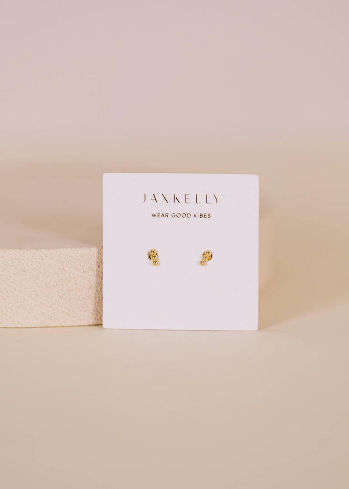 JaxKelly - Petite 3 Ball Stud - Gold Earrings