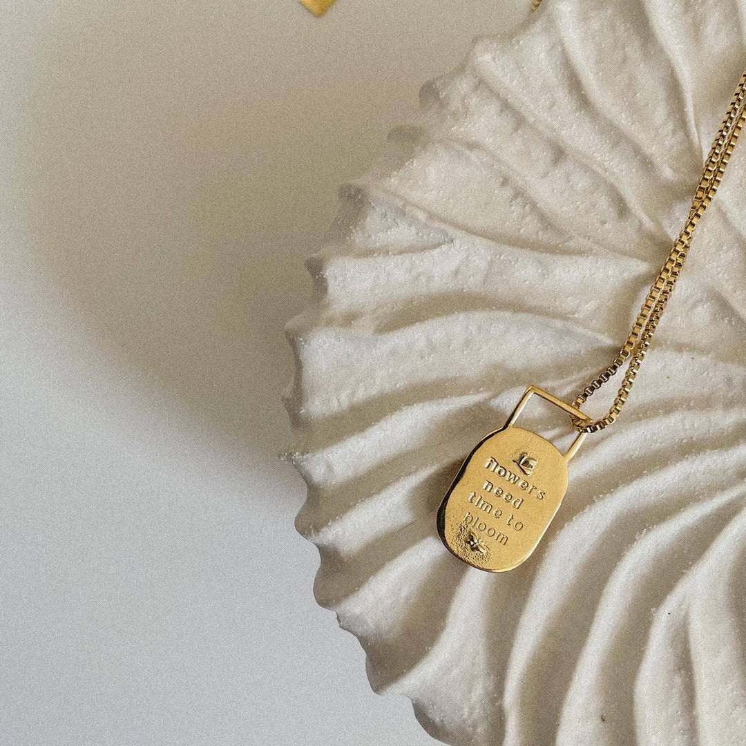 Namaste Jewelry - Bloom Affirmation Necklace- Gold