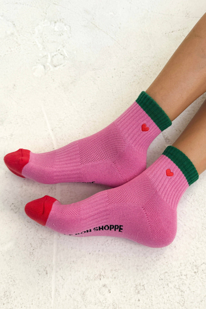 Le Bon Shoppe - Embroidered Color Block Girlfriend Socks