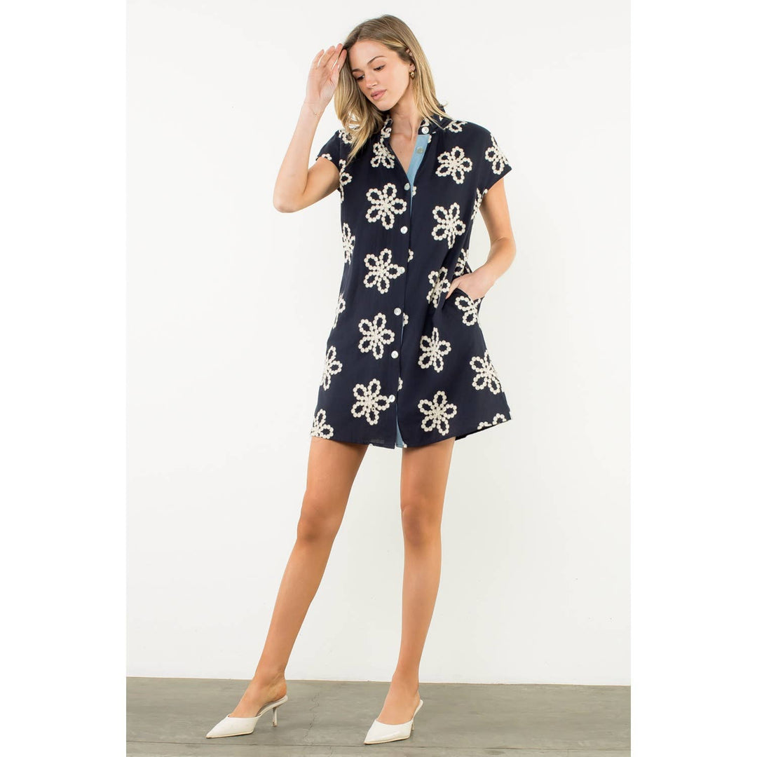 THML FTM3120 Ruffle Collar Dress