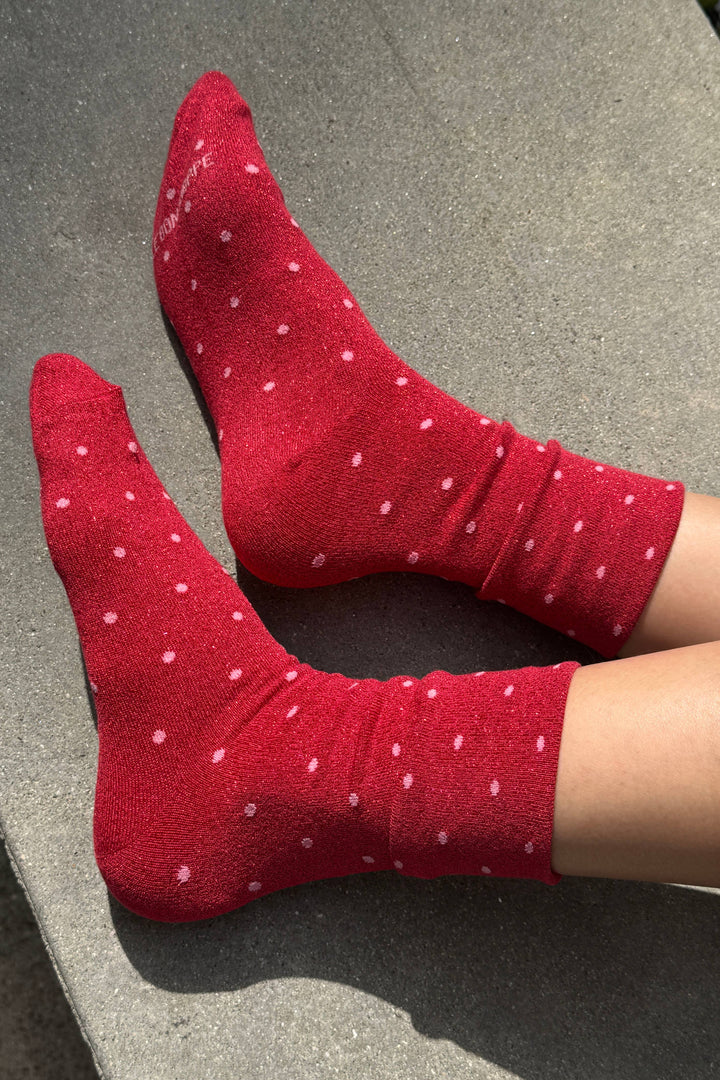 Le Bon Shoppe - Lurex Patterned Sneaker Socks